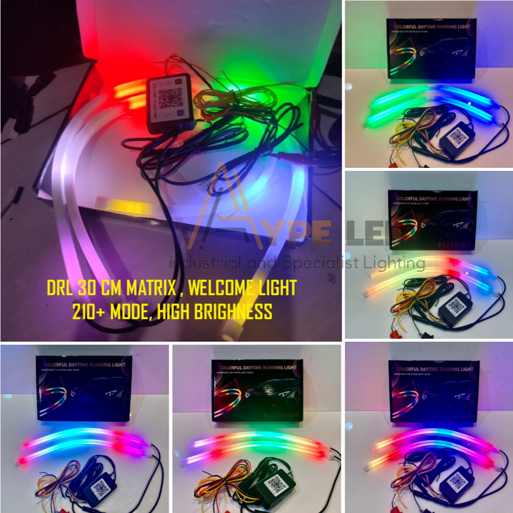 Lampu Alis Drl Matrix 210+ Mode Bisa Sein dan Welcome Light Alis Motor Rgb Bluetooth Apps