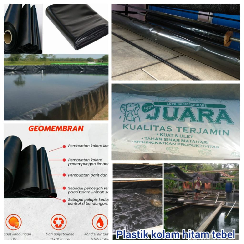 Terpal Kolam Plastik Geomembran Tebal Meteran Terpal Plastik kolam ikan meteran