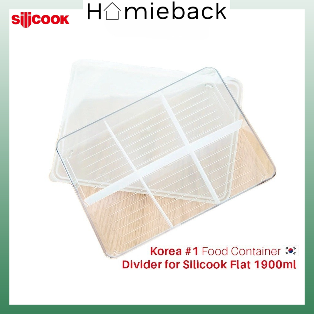 Silicook Korea Divider Food Container Flat 1900ml