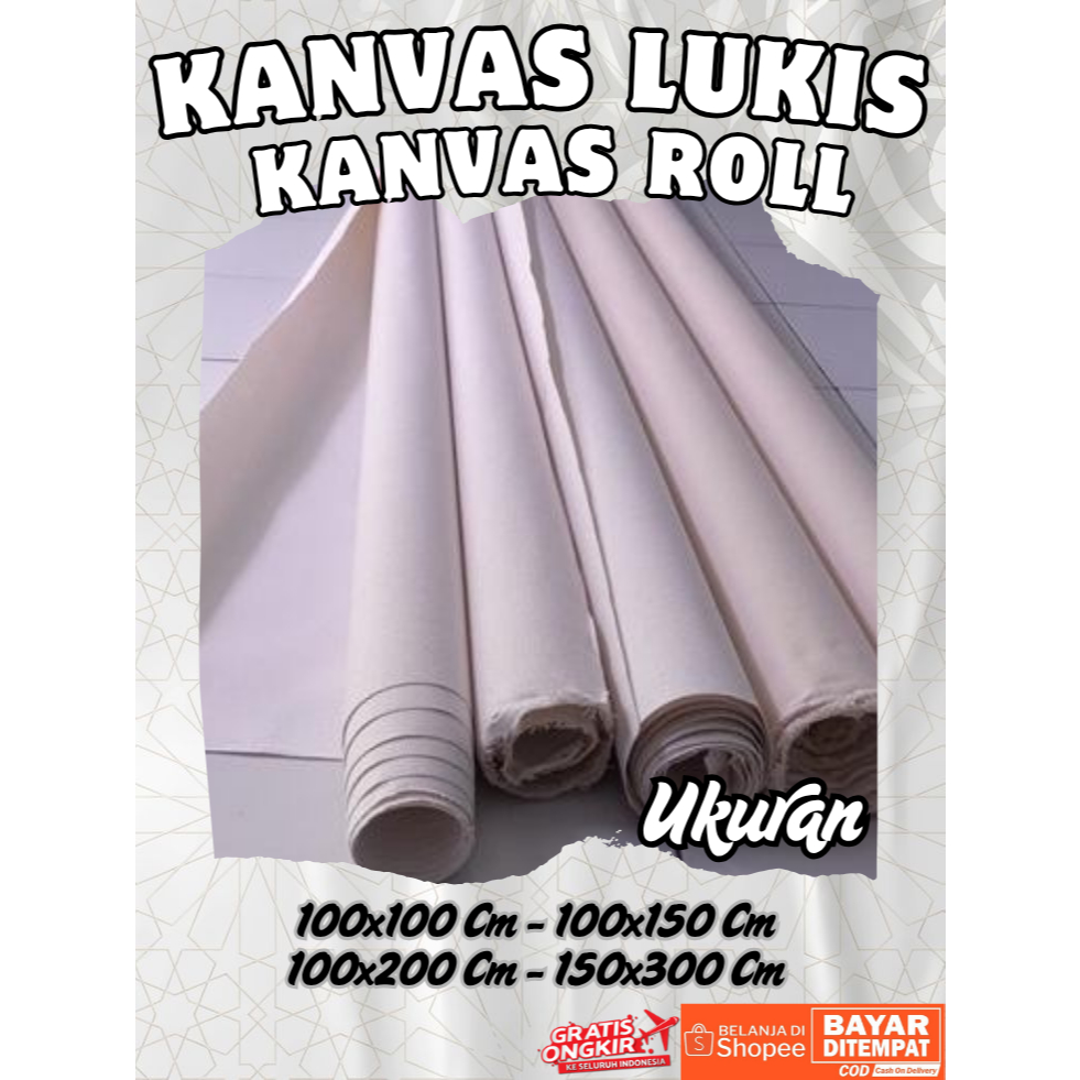 Kanvas/Canvas Roll Ukuran 100x100/100x120/100x150/150x300