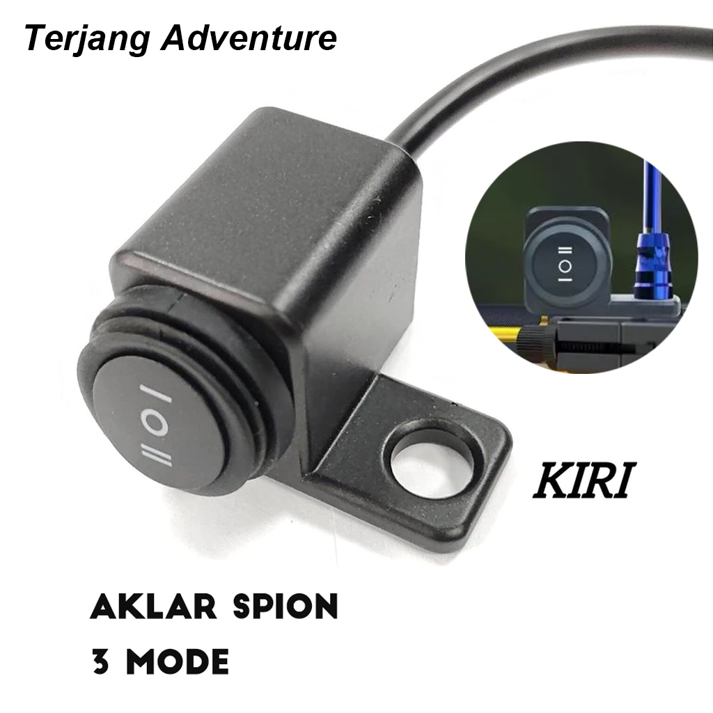 Saklar Spion Universal 3 Mode Full Besi ABS Waterproof - Saklar Lampu Tembak 2 Mode