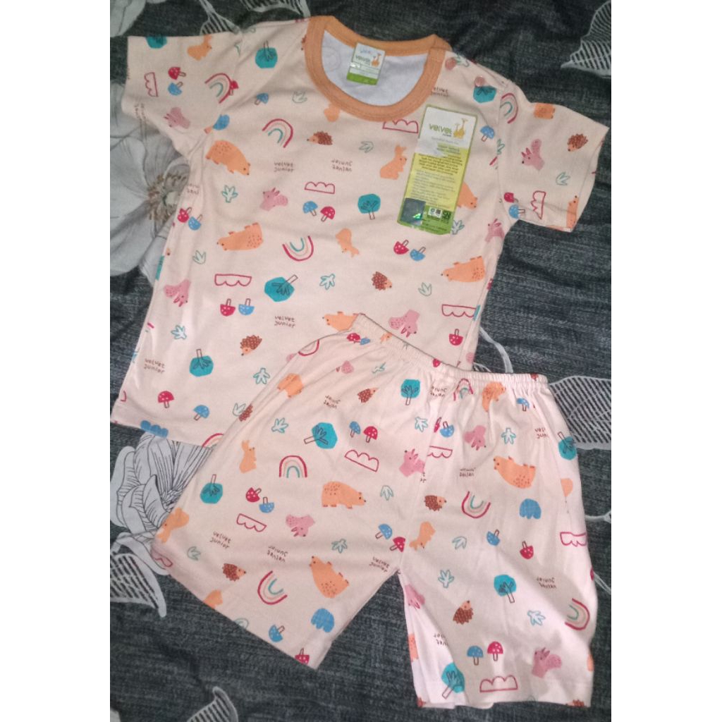 (NEW) Setelan Velvet Junior Pendek | Size XL