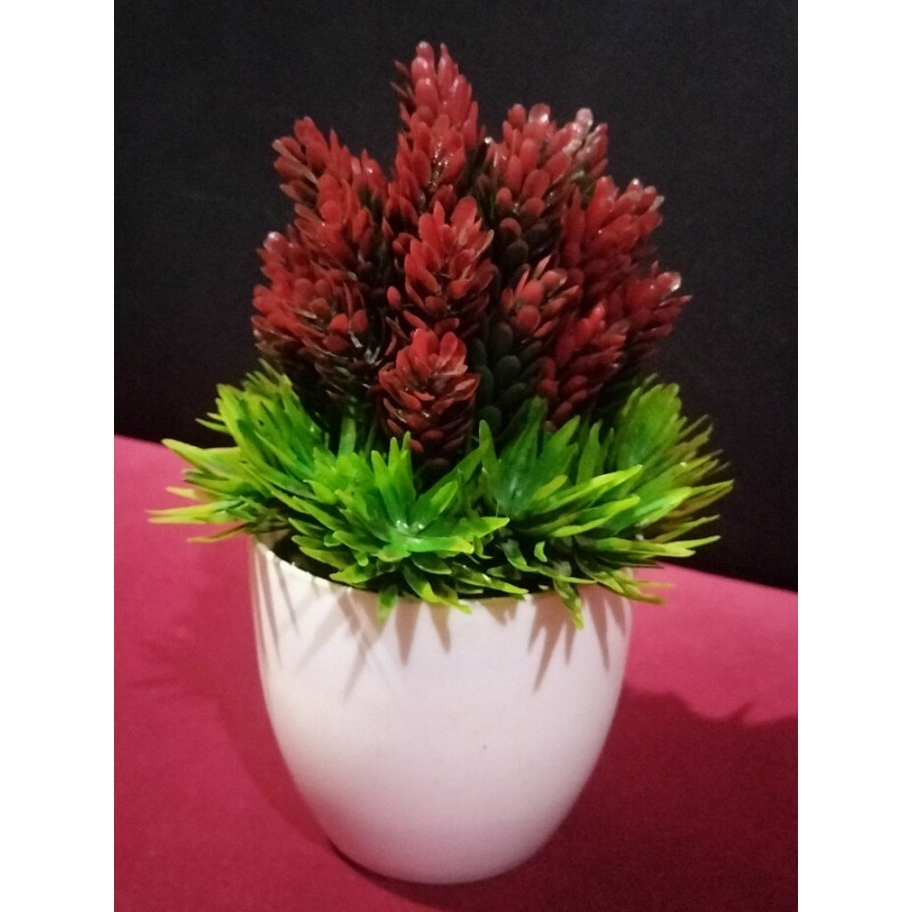 Bunga hiasan tanaman plastik preloved