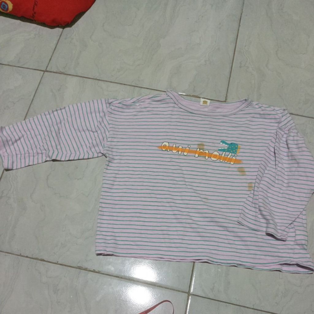 ATASAN KAOS CROP ANAK PEREMPUAN 4-5TAHUN