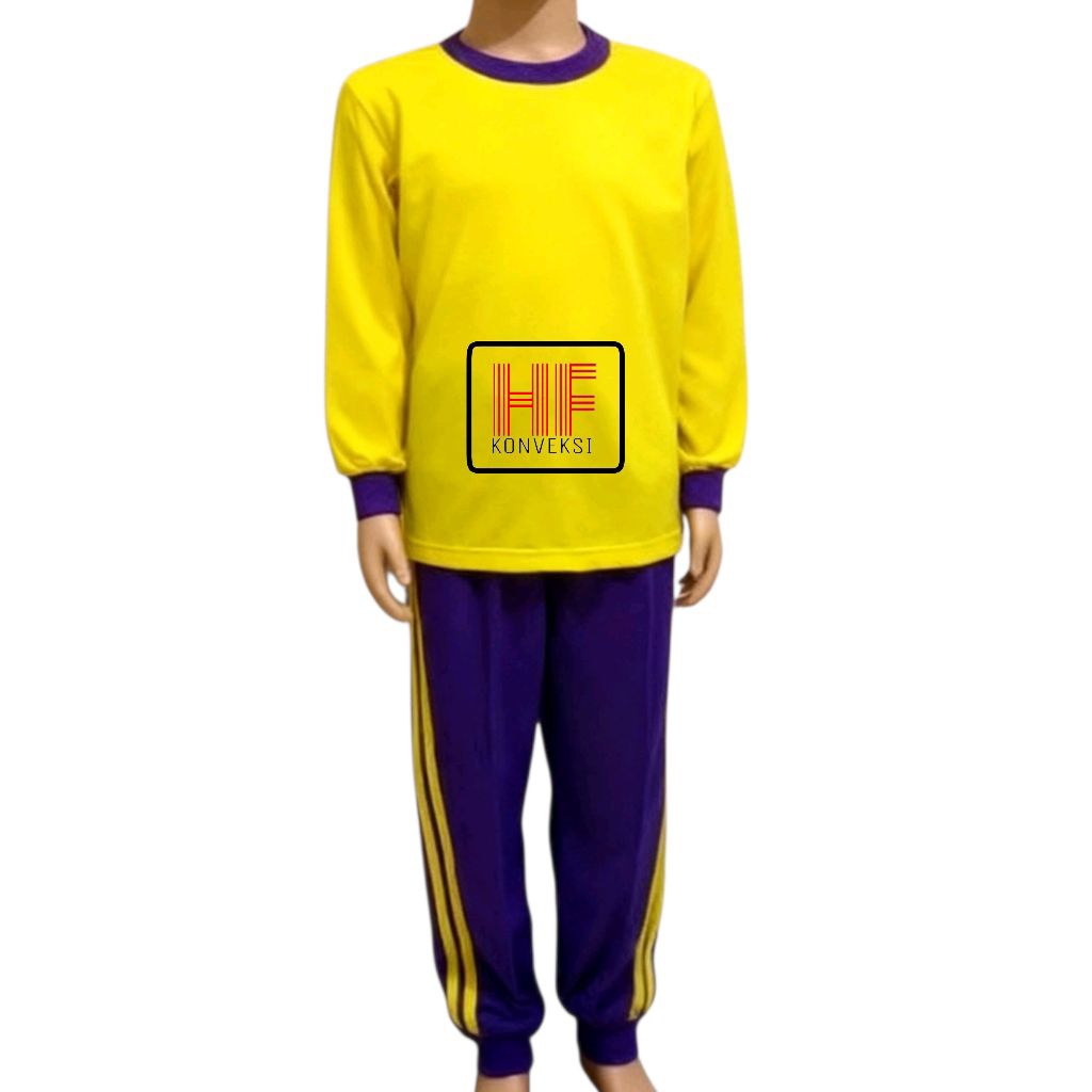 Baju Olahraga Anak / Seragam Olahraga TK Kuning Ungu