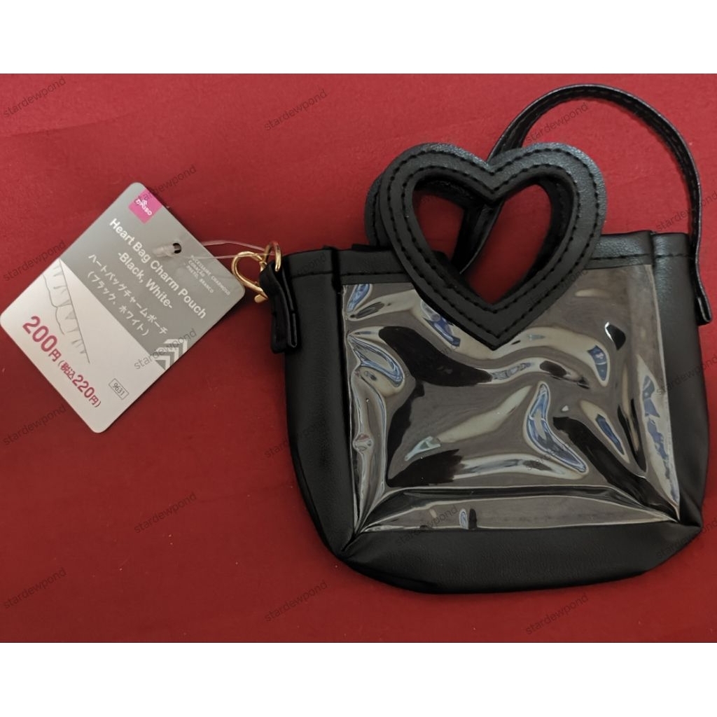 Oshikatsu Seria Daiso Itabag Mini Black Heart Clear Bag Small