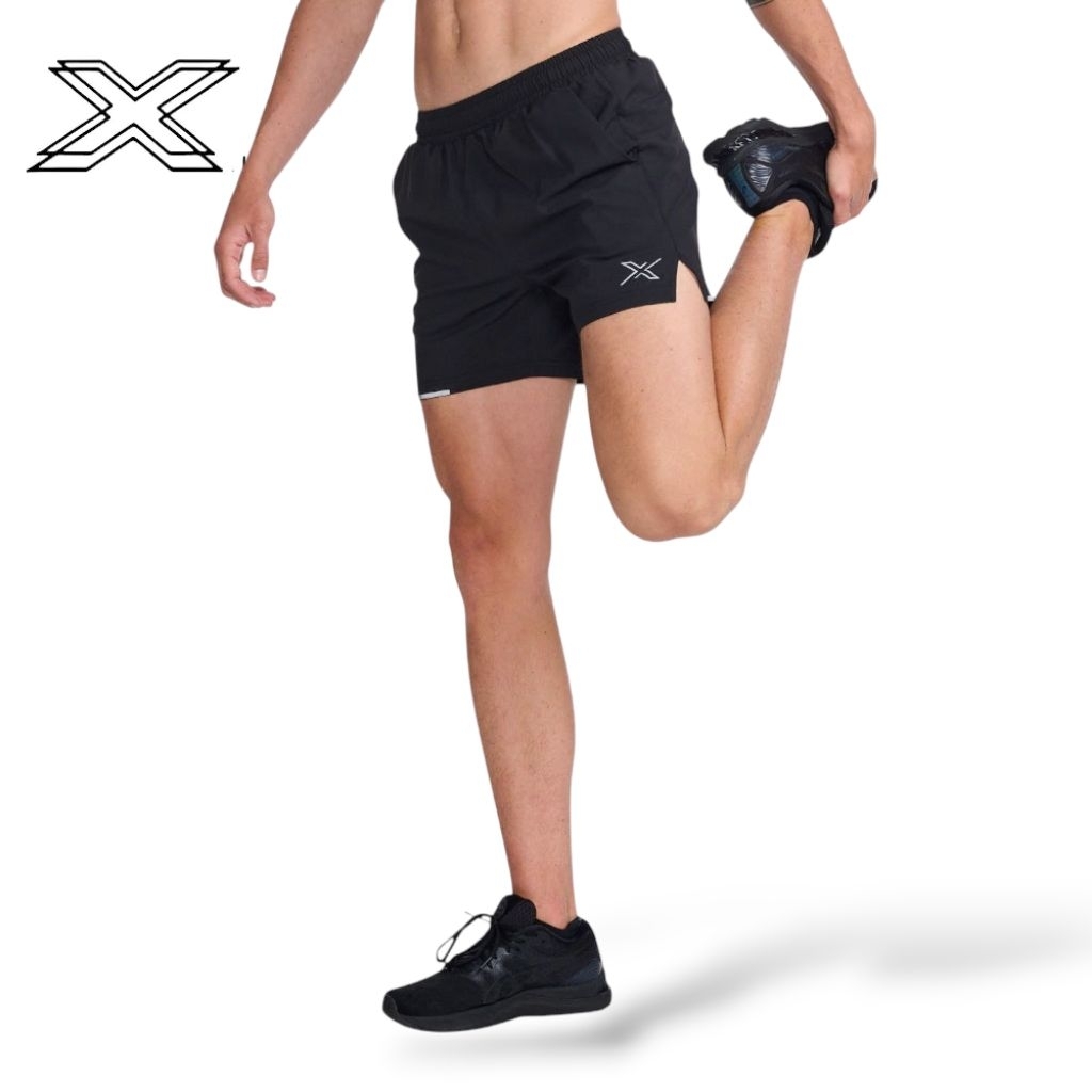 2xu Aero 5 Inch Shorts (Lined) Black Silver Reflective