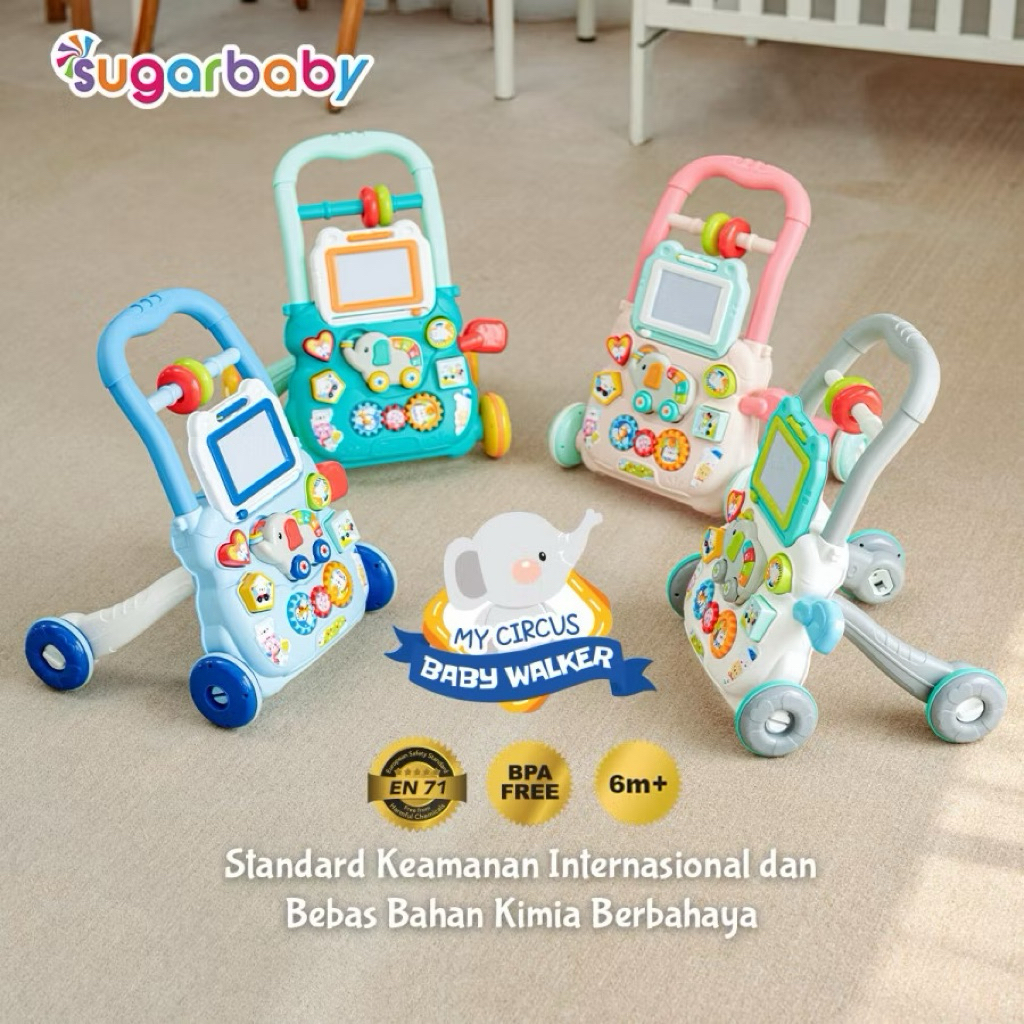 Push Walker Alat Belajar Jalan Anak Bayi Balita Sugar Baby