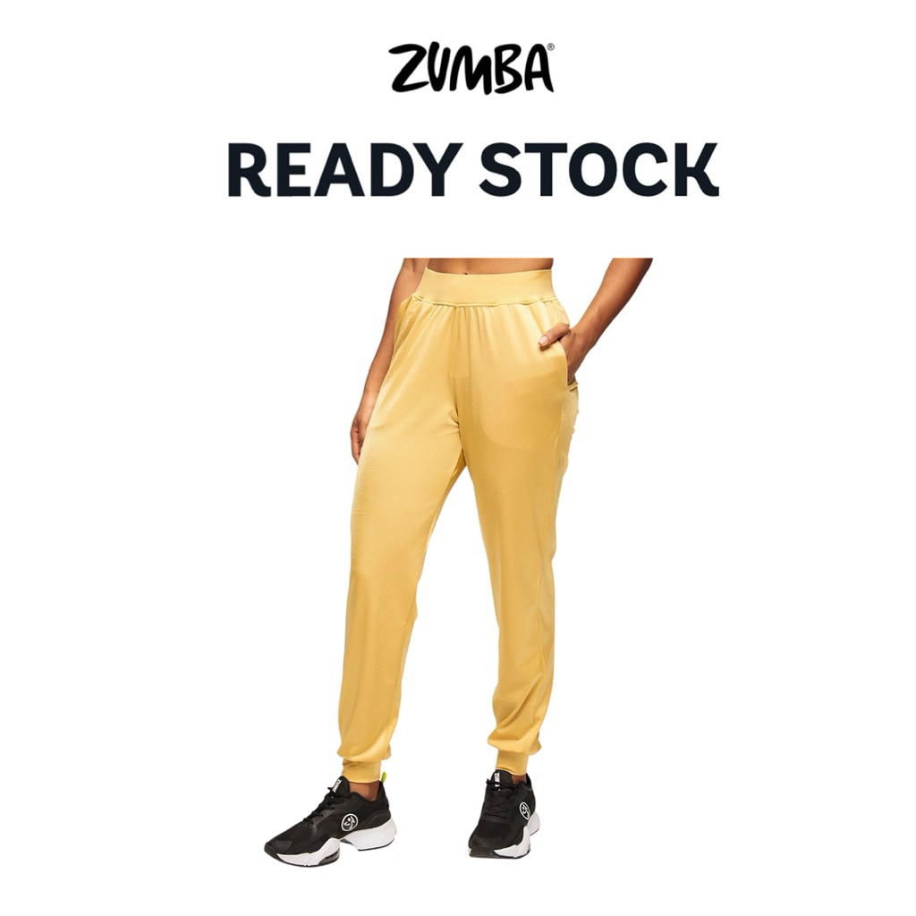 zumba runway slim ankle joggers- gold
