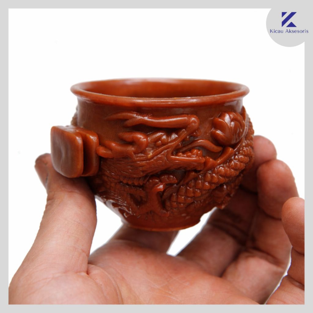 Cepuk pakan burung jumbo sangkar murai anis kacer dll ukiran motip naga