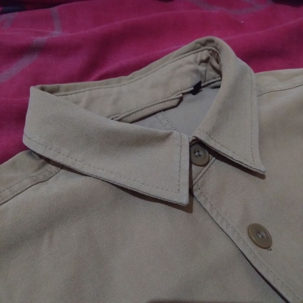 Uniqlo Work Chore Kemeja Outer Jacket/Jaket Coklat Beige/Brown Khaki Small