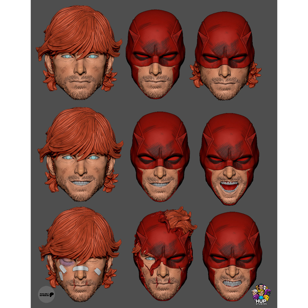 Headsculpt HS Head Daredevil Marco Checchetto Muff Toys Notaman NWToys Vtoys Romankey Marvel Legends