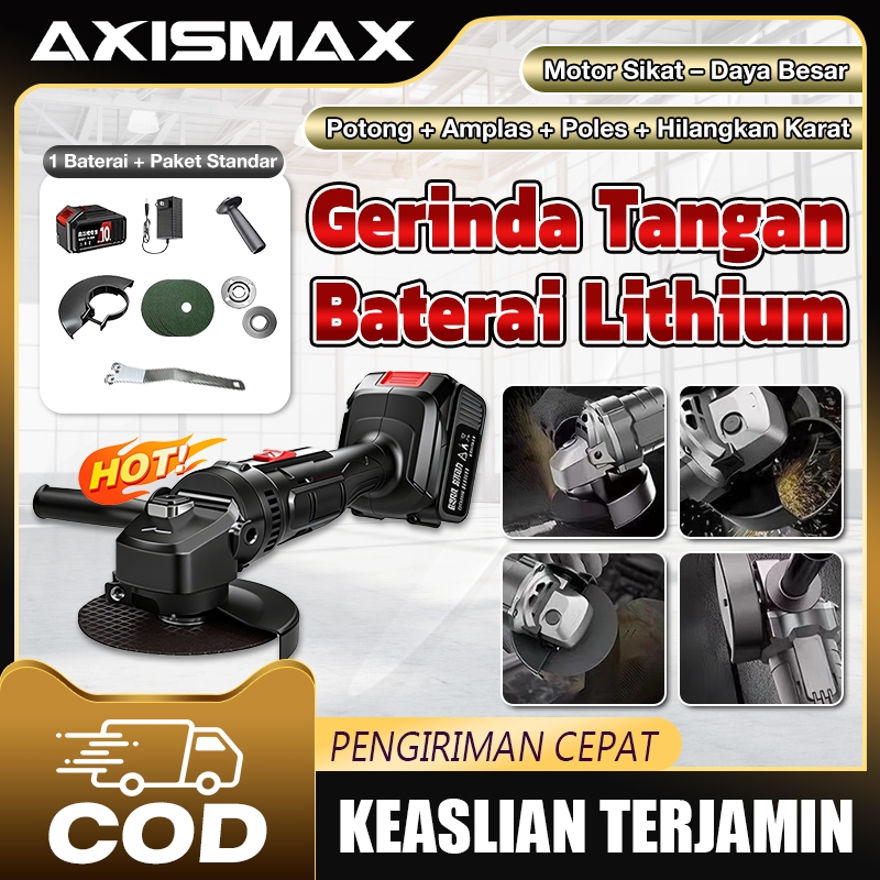 COD Gerinda Baterai Brushless 48v Mesin Gerinda Cordless Angle Grinder Tangan Multifungsi Untuk Poto