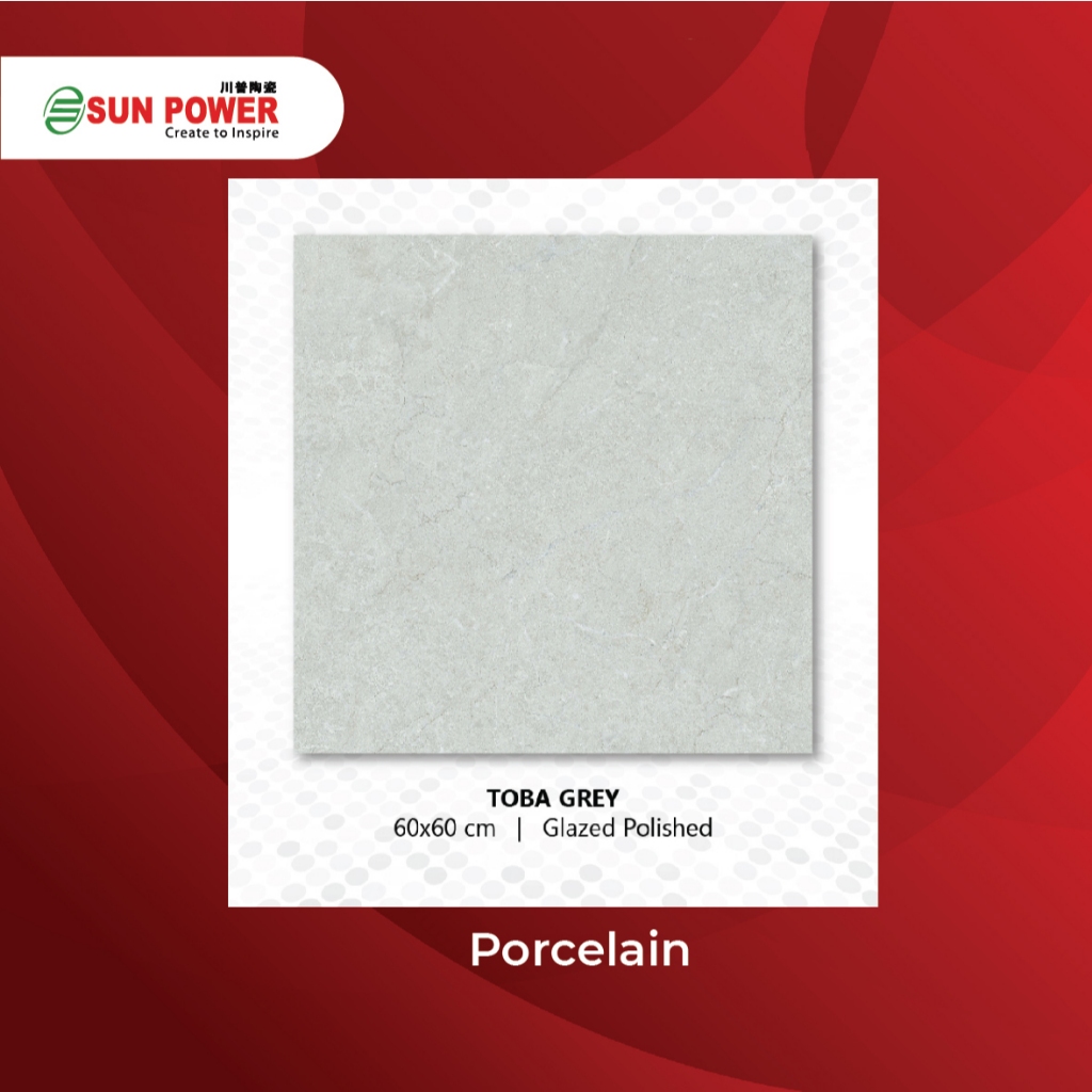 SUN POWER Toba Grey 60x60 Glazed Polished – Granit Tiles Lantai & Dinding Sun Power Ceramics