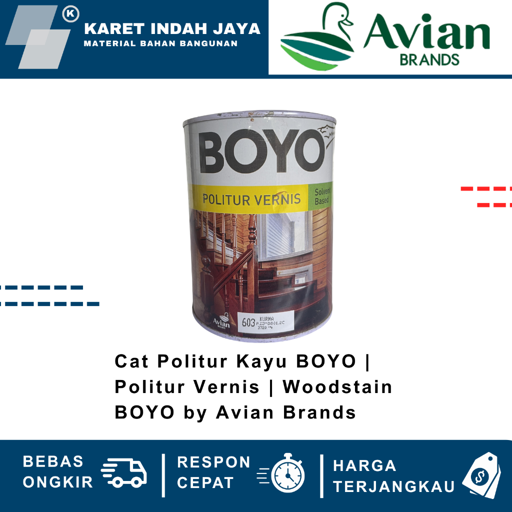 Cat Politur Kayu BOYO | Politur Vernis | Woodstain BOYO by AVIAN BRANDS