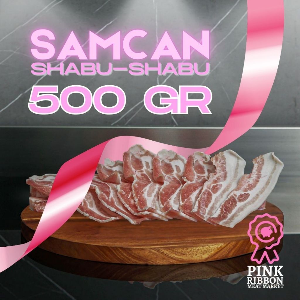 Samcan (Pork Belly) Skin off Shabu-Shabu Slice - Import (Denmark) 500G