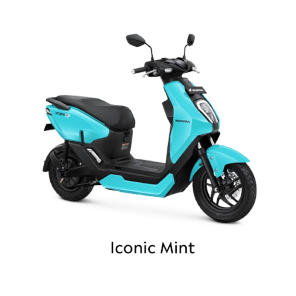 Honda motor listrik Icon -E( ICONIC mint) jarak tempuh maks 53 KM cicilan Spaylater, Spinjam, FIF, W