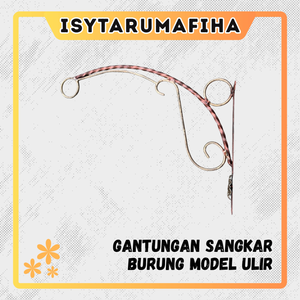 Gantungan sangkar burung besi ulir