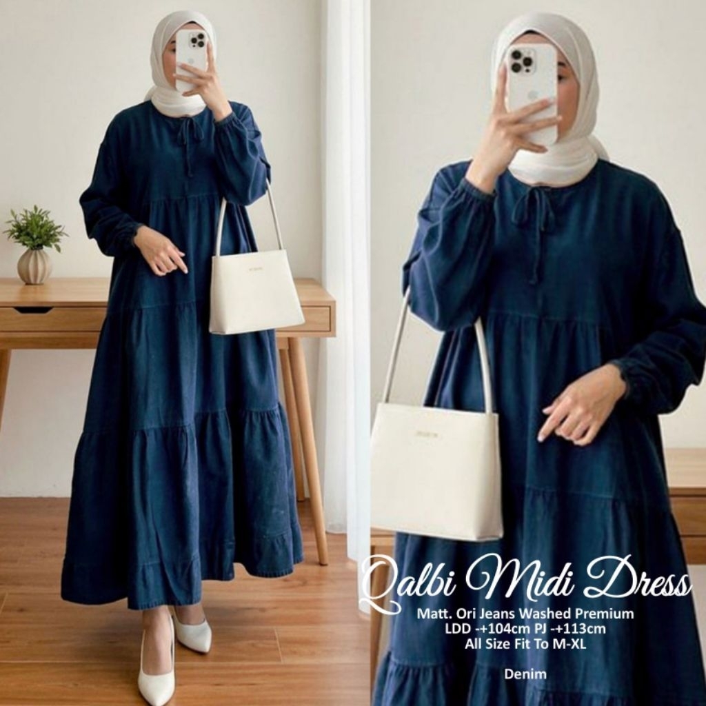 Calbi Midi Dress | Jeans washed premium