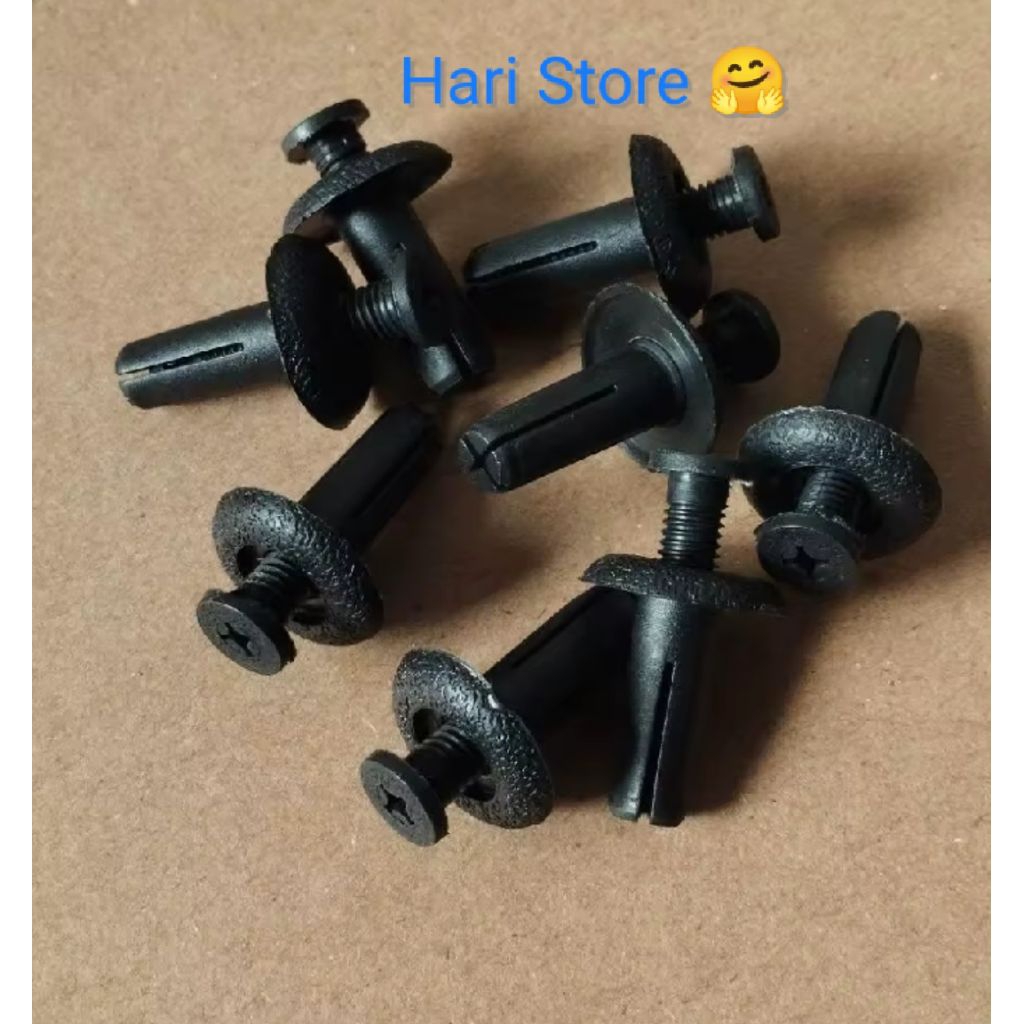 ( 10 Pcs ) Klip Kancing Rivet Fender Untuk Bemper Body Gril Mobil  Honda, Toyota, Nissan, Suzuki, Da