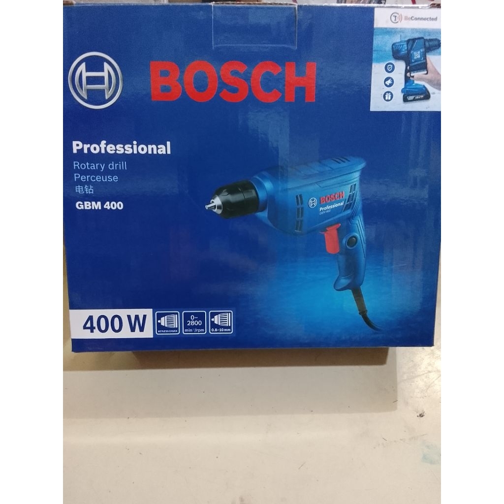 Bosch Mesin Bor Tangan GBM 400 - Tahan Lama, Chuck Berkunci, Reversible