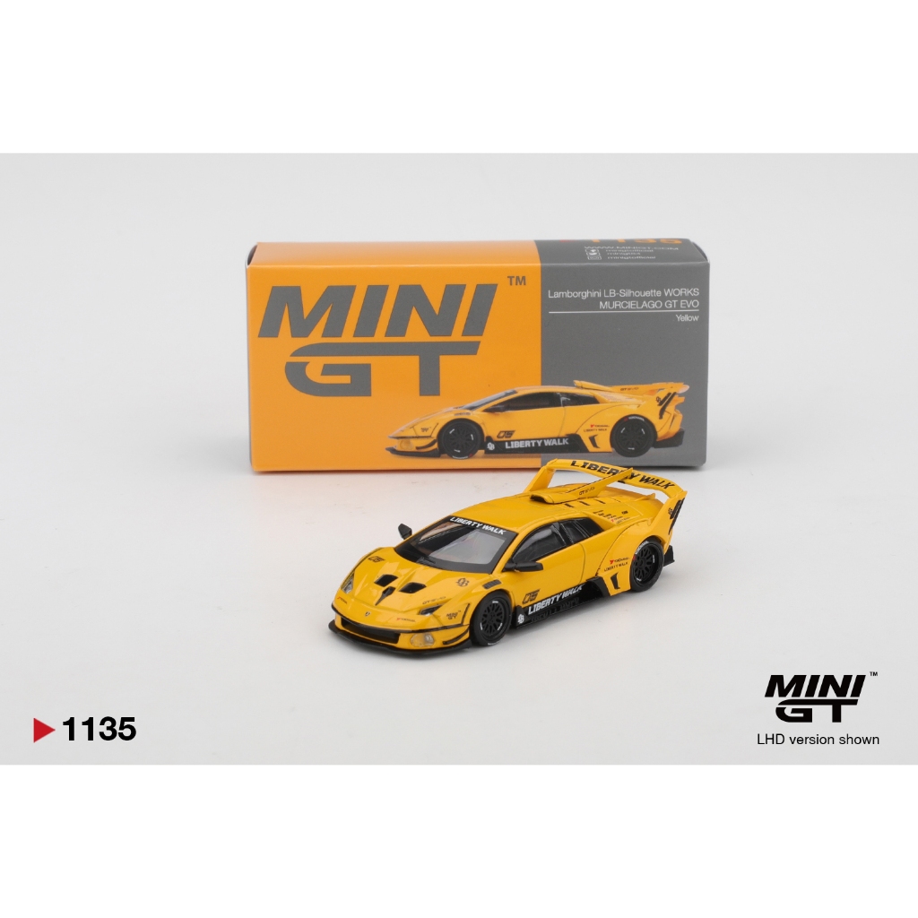 MINI GT 1135 Lamborghini LB-Silhouette WORKS MURCIELAGO GT Evo Yellow MGT01135