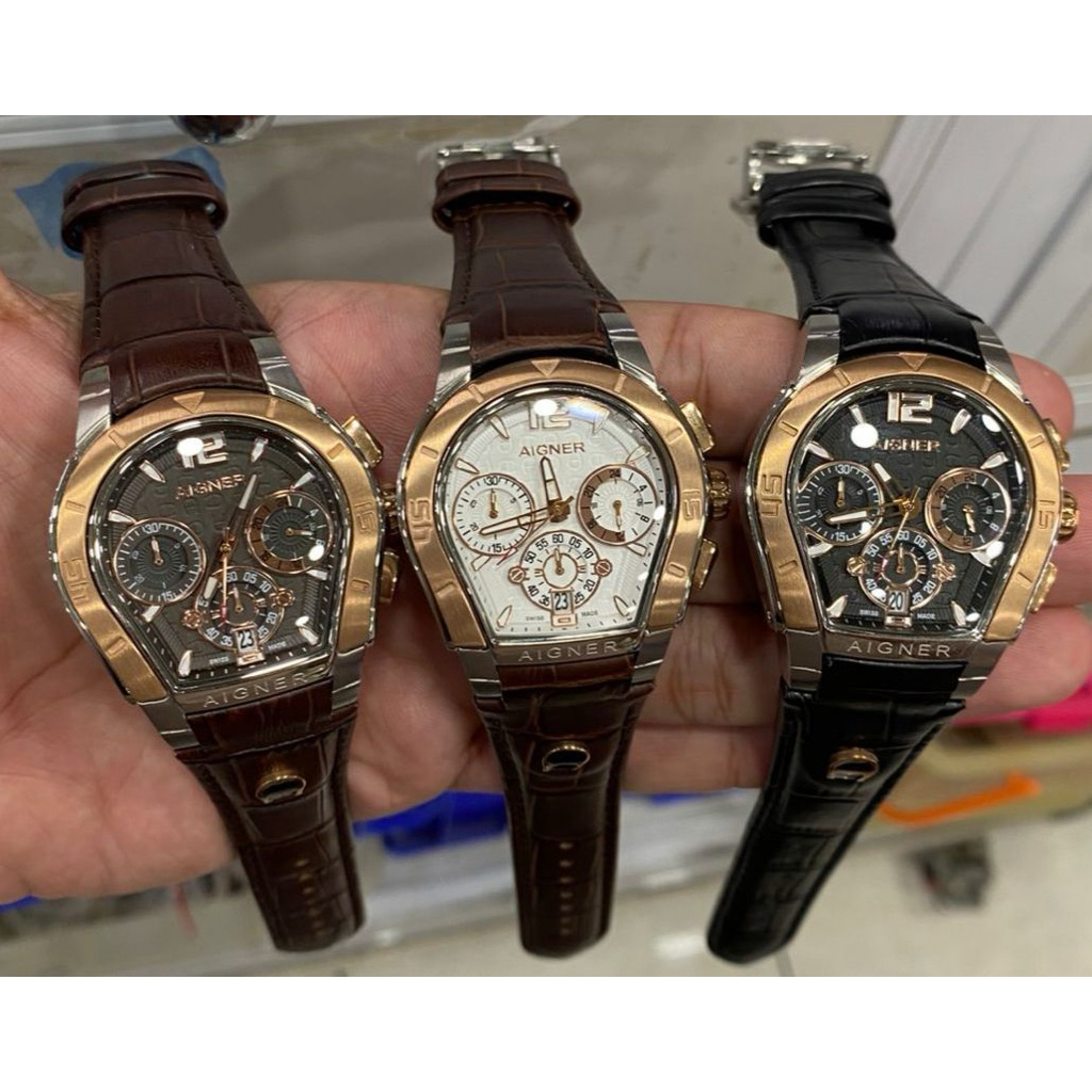 Ready Jam Tangan Wanita Aigner Palermo A58500 Strap Leather/Kulit Garansi 1Tahun Original Quality