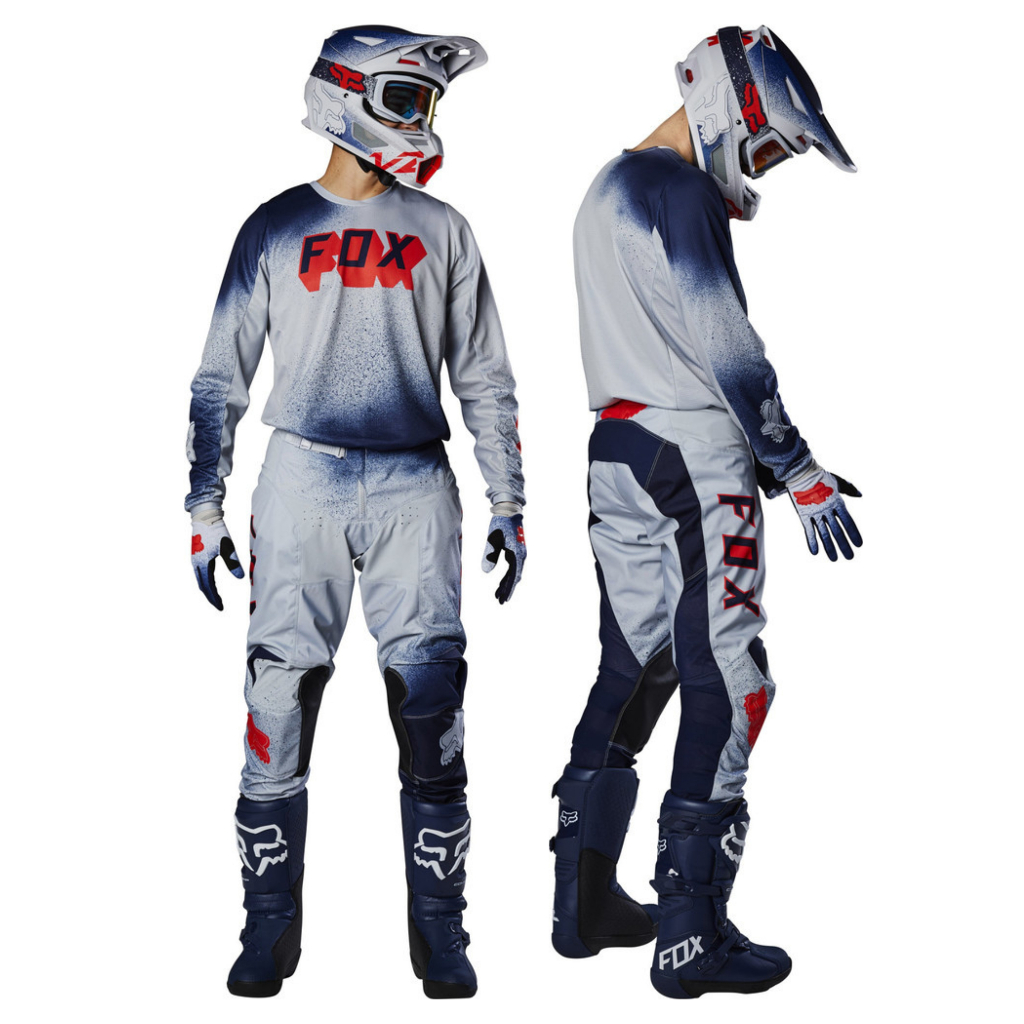 Jersey Set Fox 180 BNKZ Grey Original Jersey Motocross Trail Enduro