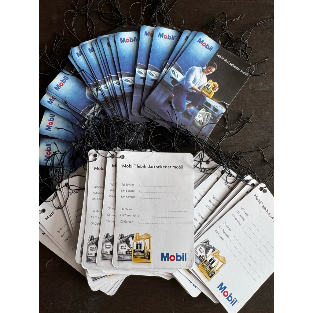 Kertas Ganti Oli Mobil 1 / Gantungan Km Ganti Oli Mobil1