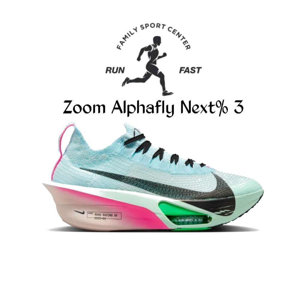 Sepatu Lari Zoom Alphafly Next% 3 Glacier Blue Mint Foam