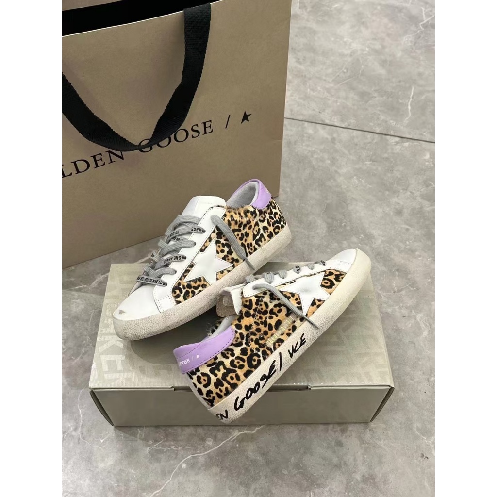 Top-tier GGDB purple leopard print couple sneakers