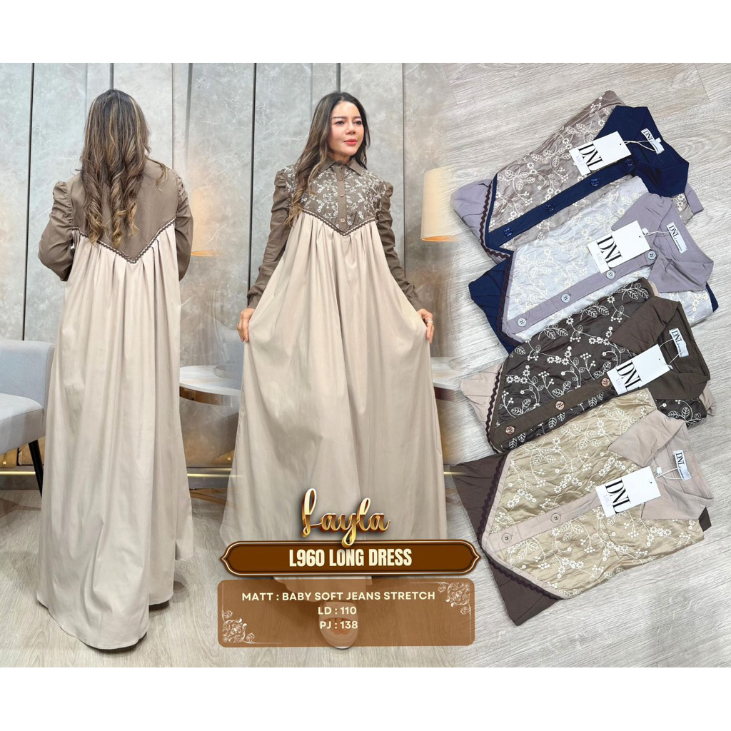 Gamis Layla terbaru L960 / Gamis Layla terbaru busui / Gamis Layla terbaru