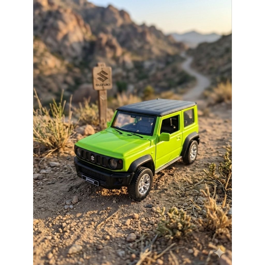 Diecast Suzuki Jimny 2018 Apolo MSZ 1:32 Hijau - Bahan Besi Pullback