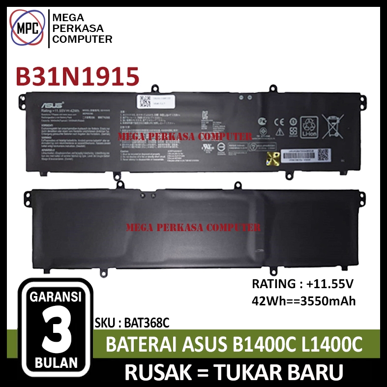 Baterai Asus Expertbook BR1100 B1400 B1500 BR1100CKA BR1100FKA BR1100FX L1 L1400CDA B1 B1400CEAE B15