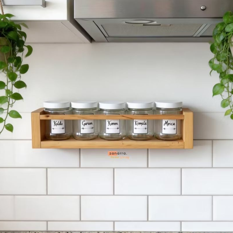 Rak Dapur Gantung Minimalis Estetik Set Toples Bumbu
