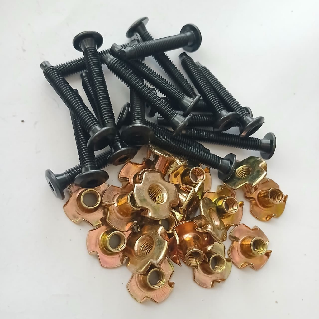 50.pcs Baut+mur cakar box speaker M6 4cm fulldrat cocok untuk speaker 15-18inc baut spiker jcbc 6mm 