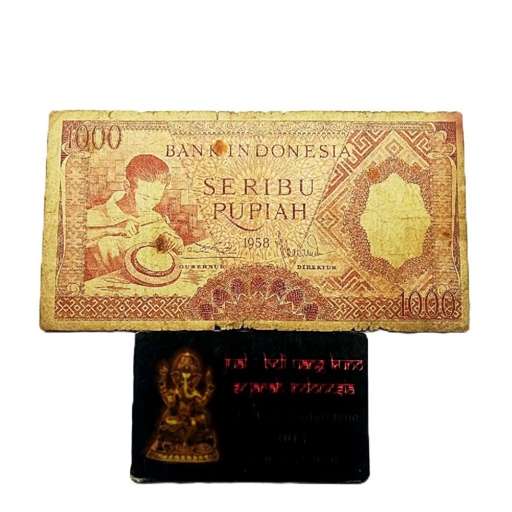 UANG 1000 RUPIAH 1958 COKLAT