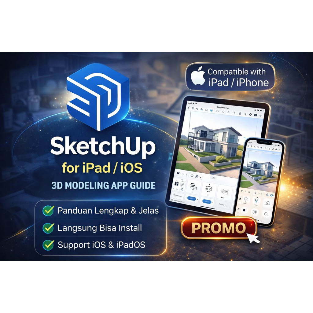 SketchUp Pro iPad Original App - Software Desain Interior 3D iPad Pro Air