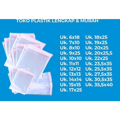KemasanYA 100LBR OPP LEM KECIL-SEDANG OPP LEM UNDANGA PLASTIK SOVERNIR PLASTIK UNDANGAN BENING BAJU 