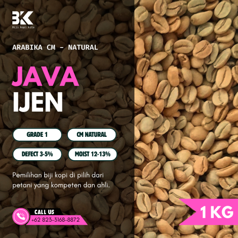 Grade 1 CM - Natural Ijen Green Beans | Biji Kopi Mentah