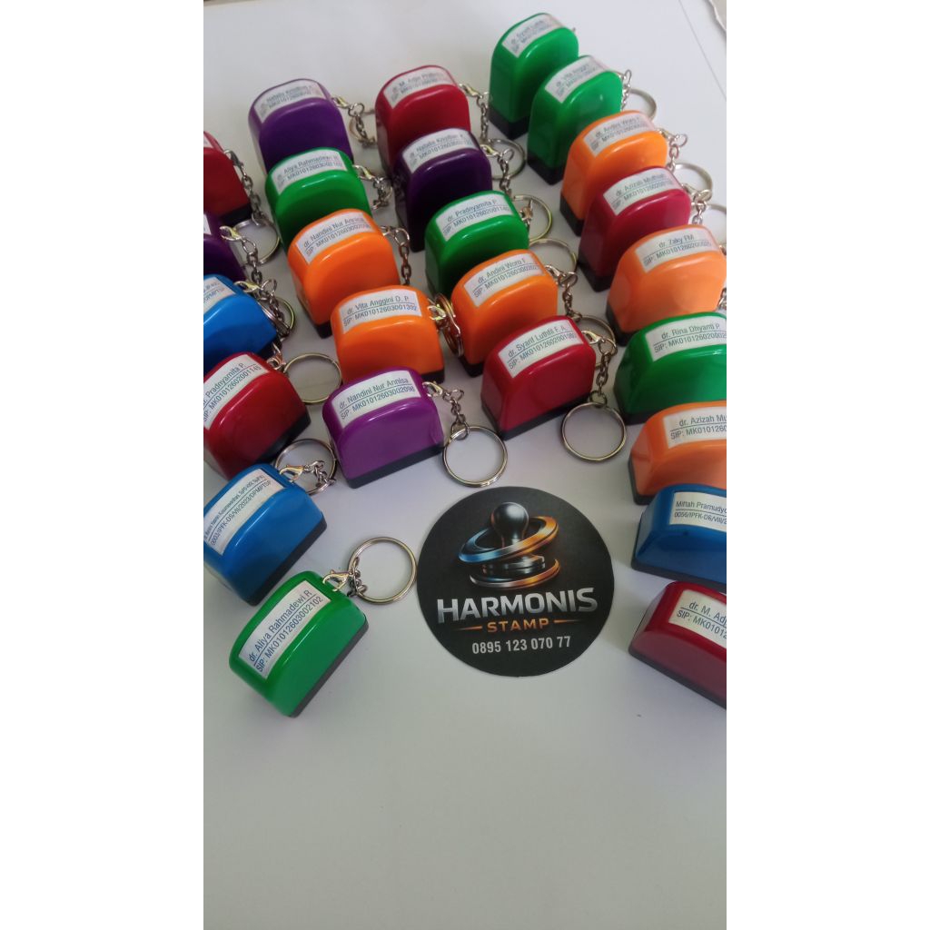 Stempel Flash Gantungan Kunci Nama,Voucher Kecil Praktis Ukuran 3x1cm