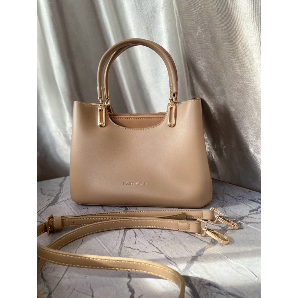 [PRELOVED] Swiss Polo Handle Bag - Cream