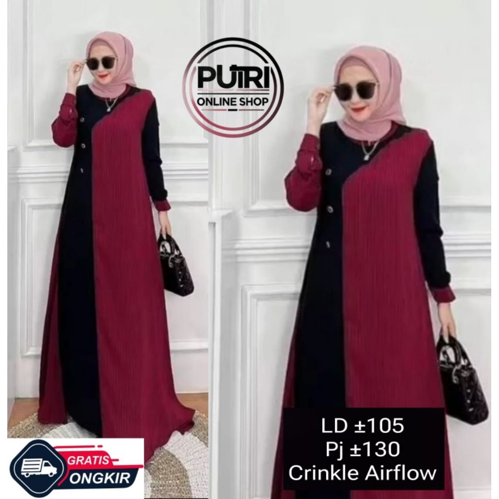 Gamis Dewasa Gamis Crinkle Baju Muslim Crinkle Airflow