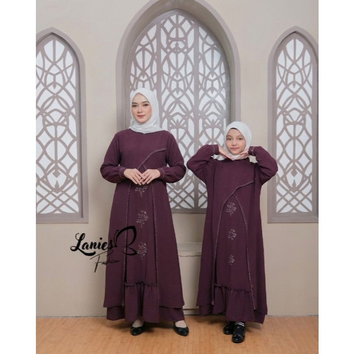 Abaya Couple Ibu Dan Anak Perempuan Usia 3-16 Tahun Gamis Couple Ibu Dan Anak Remaja Kekinian