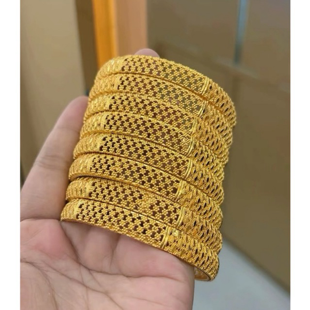 ayrahaccesories gelang keroncong Dubai polos lapis emas 24k