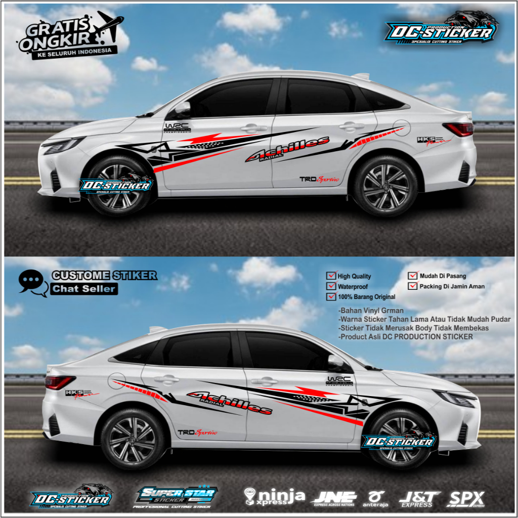STIKER MOBIL SEDAN VIOS STIKER CUTTING TOYOTA VIOS ACCORD CITY STIKER MOBIL