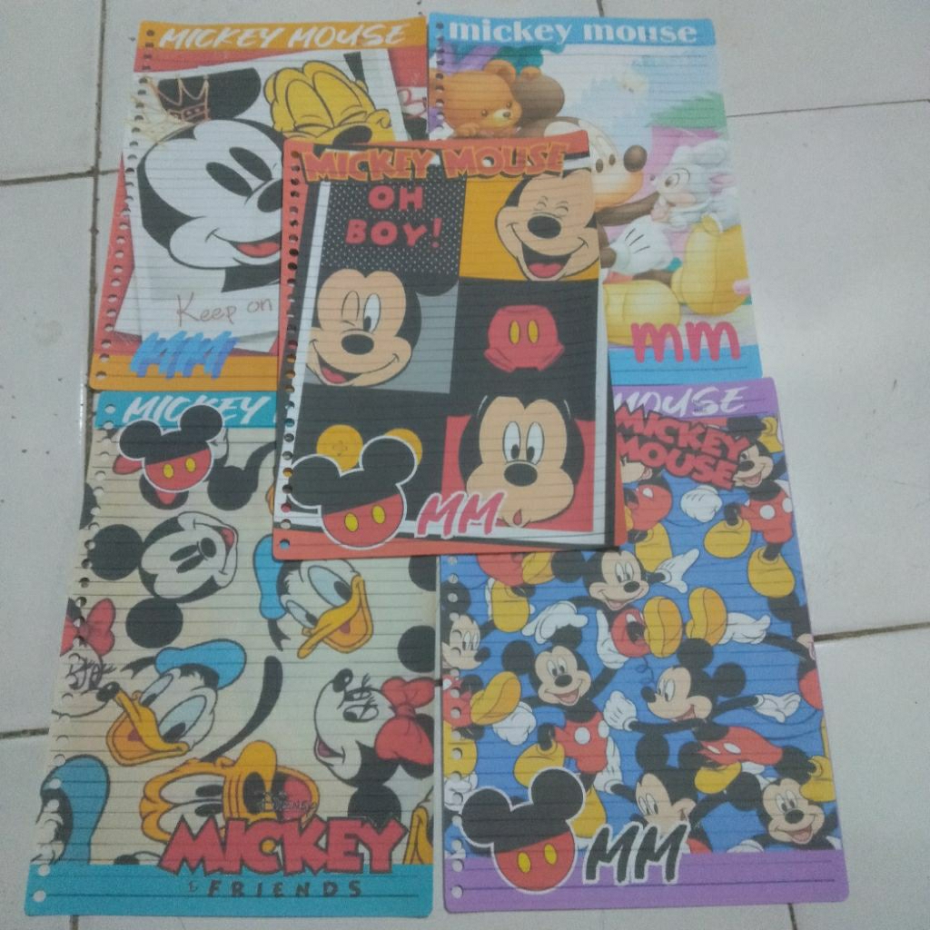 kertas file / binder jadul mickey mouse
