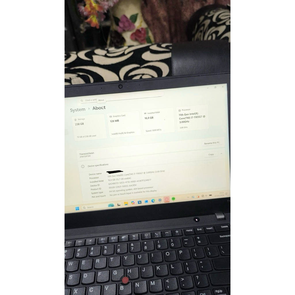 ThinkPad Lenovo i7 gen 11