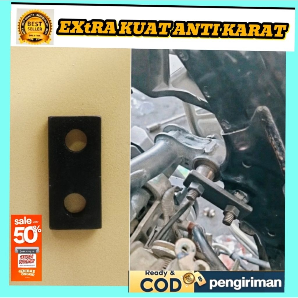 Plat besi penyambung panjang5cm/Braket plat besi panjang 5cm lubang baut10-12 antikarat