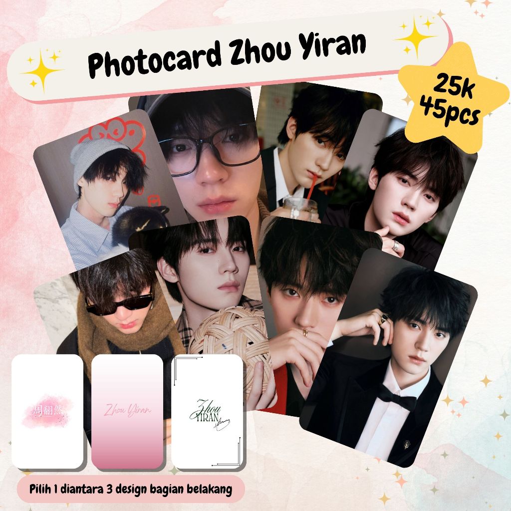 [SET] Photocard Zhou Yiran Aktor Drama China 45 Pcs Art Carton Laminasi Glossy